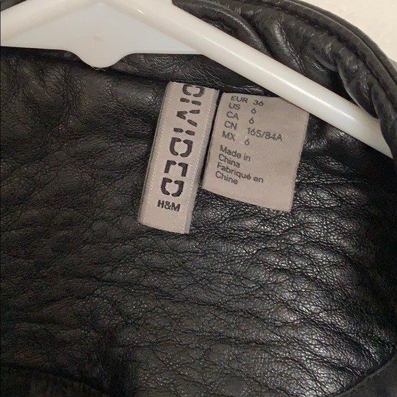 h&m black motto faux leather jacket - Picture 2 of 3